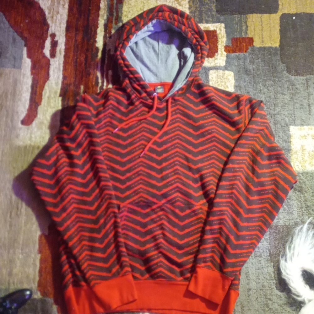 Red and black hoodie